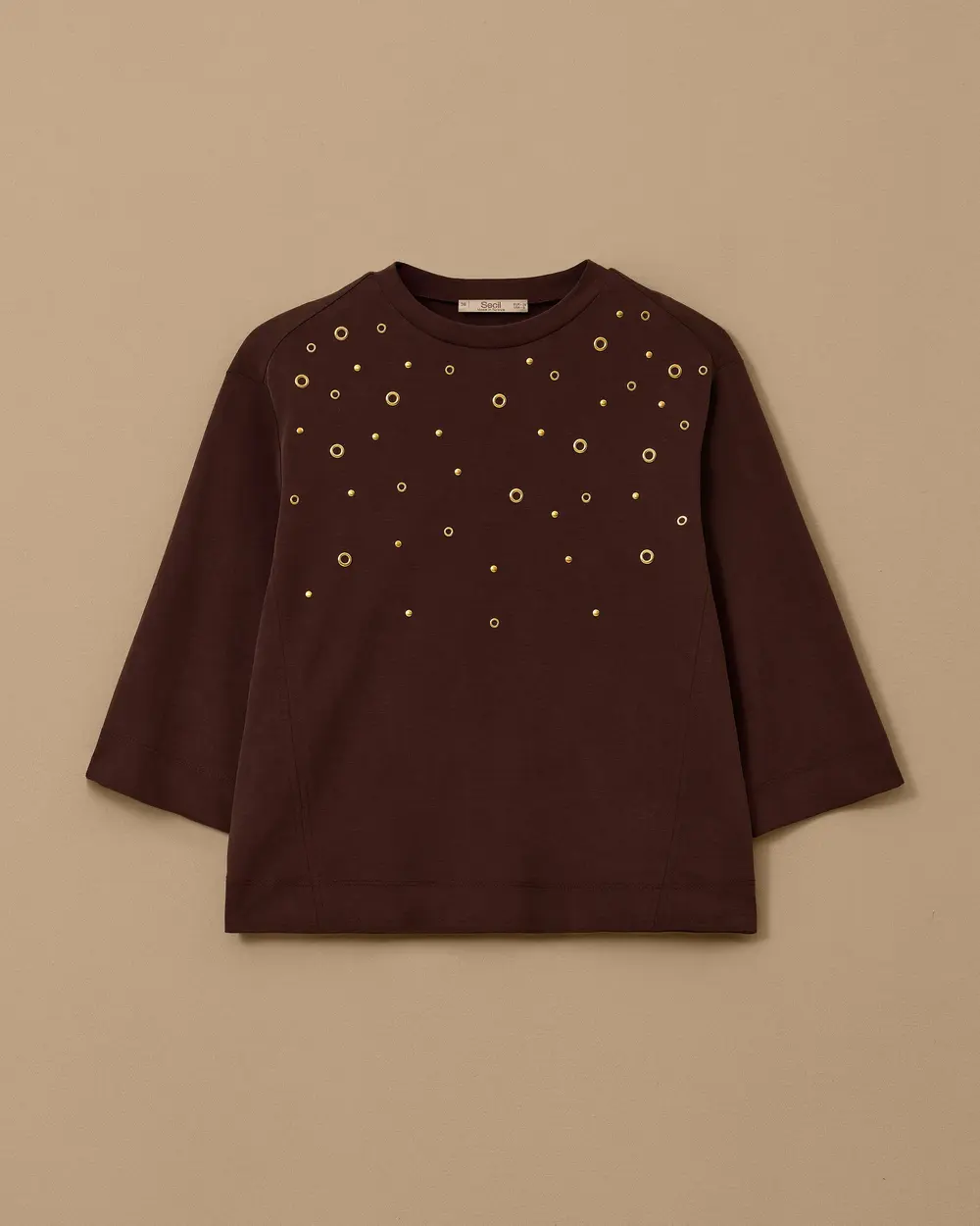 Metal Halka Detaylı Yarım Kol Sweatshirt