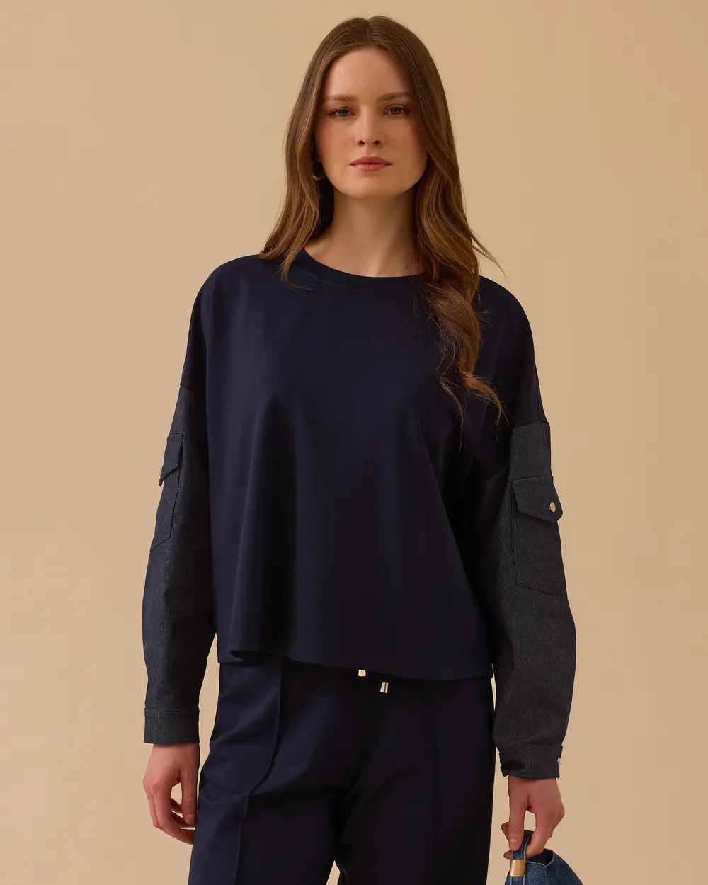 Çift Kumaşlı Penye Sweatshirt