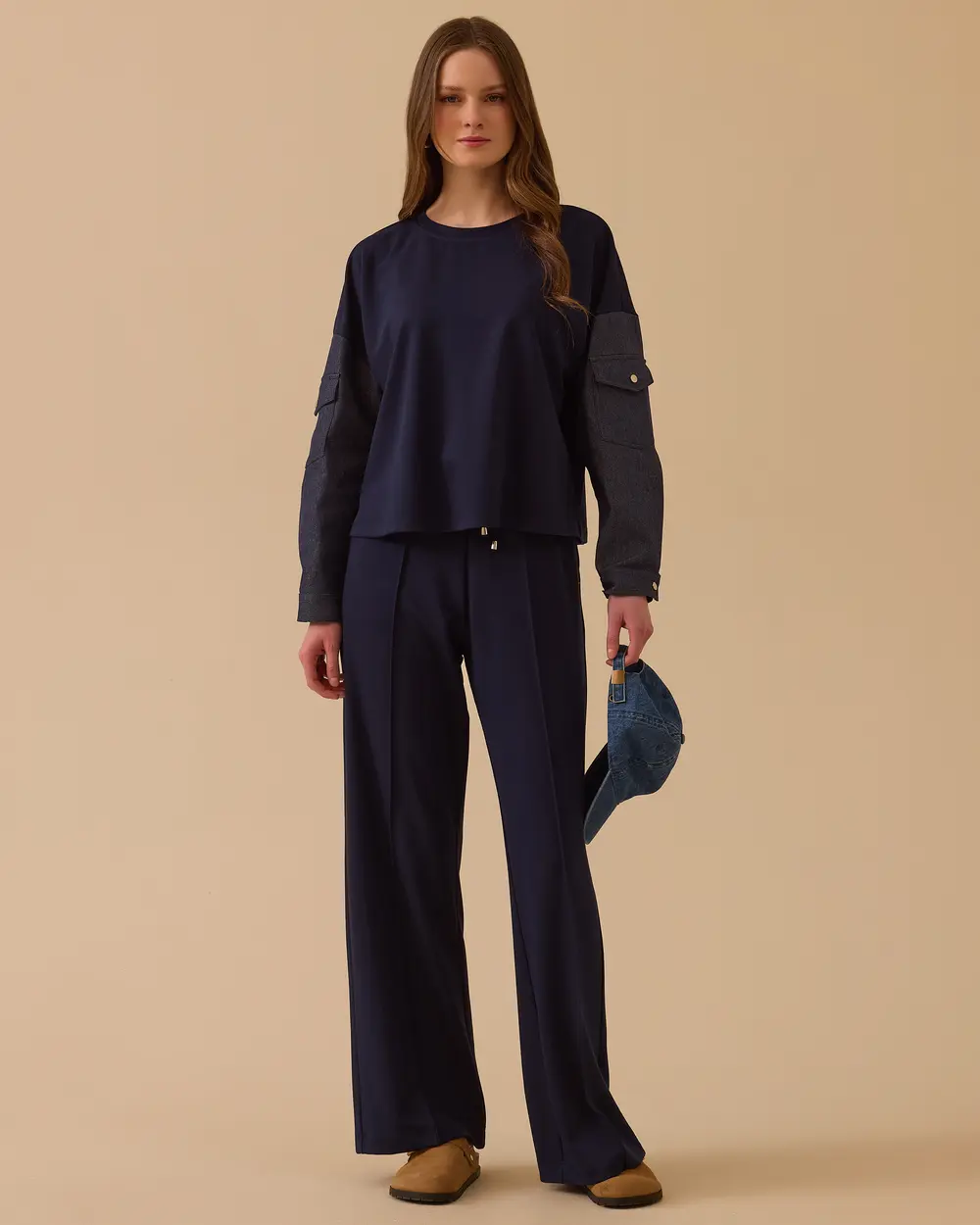 Çift Kumaşlı Penye Sweatshirt