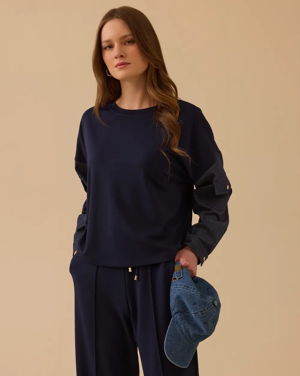 Çift Kumaşlı Penye Sweatshirt