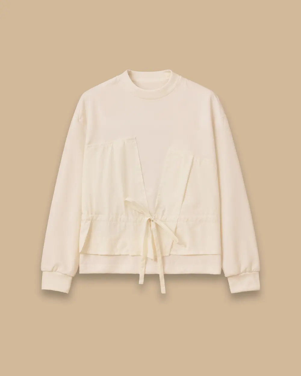 Çift Kumaşlı Bağcıklı Sweatshirt