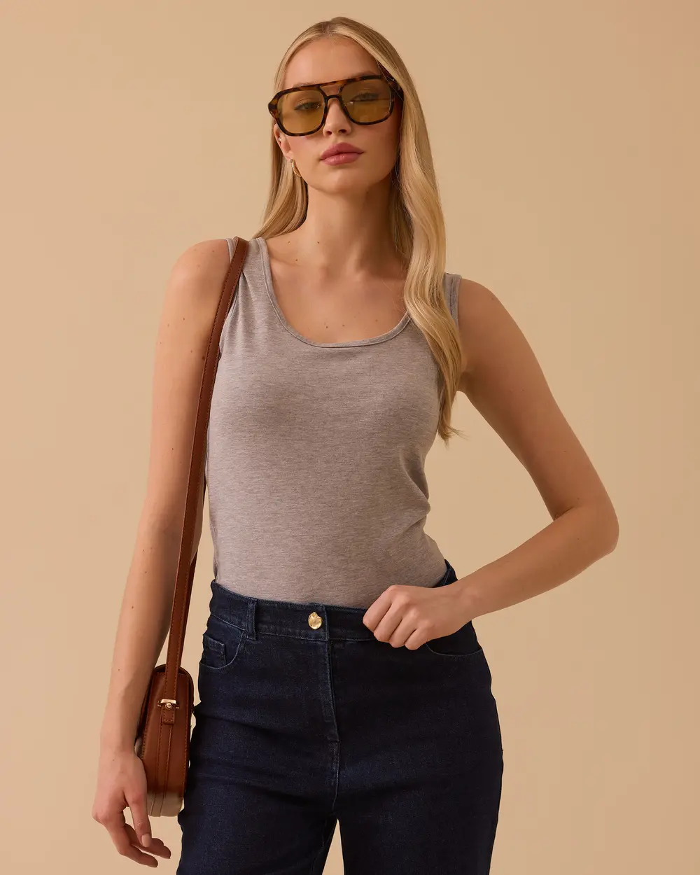 Round Neck Combed Tank Top