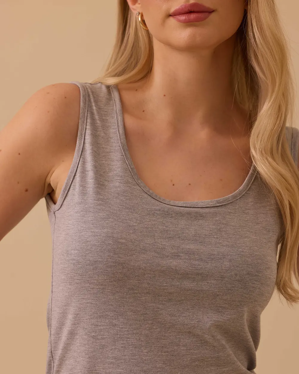 Round Neck Combed Tank Top