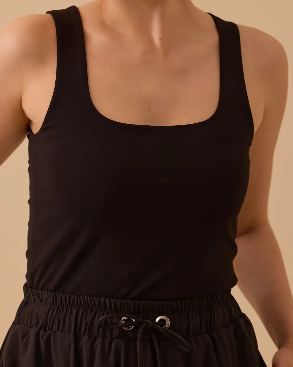 Square Neck Basic Tank Top with Straps