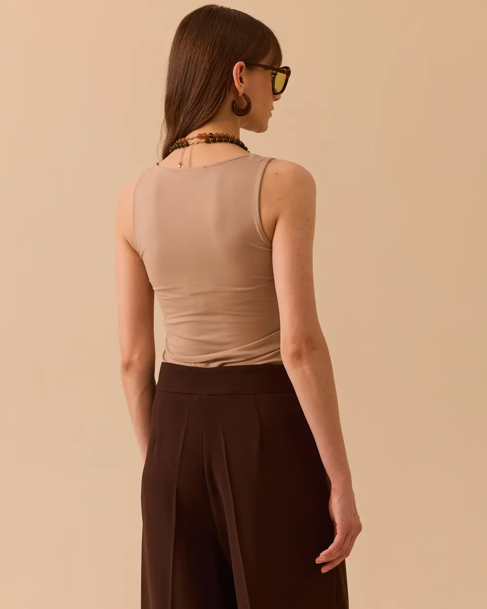 Square Neck Basic Tank Top with Straps