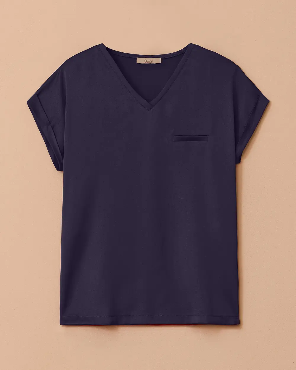 V Yaka Basic Tişört