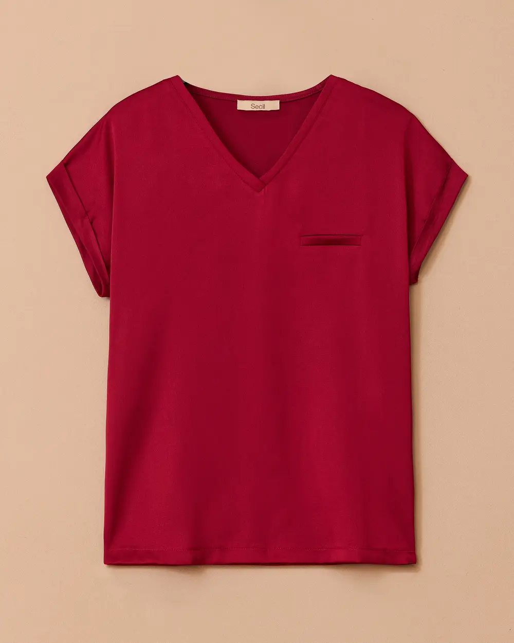 V Yaka Basic Tişört