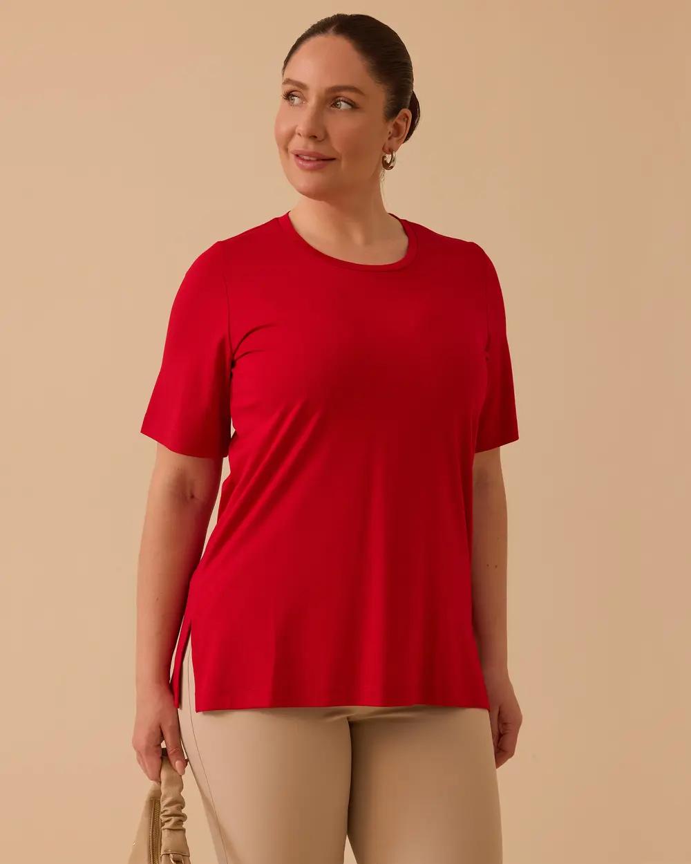 Plus Size Round Neck Short Sleeve T-Shirt
