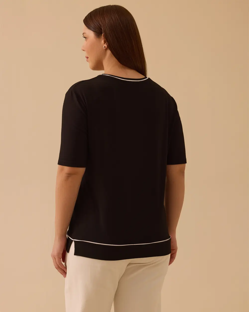 Büyük Beden Şeritli Tişört