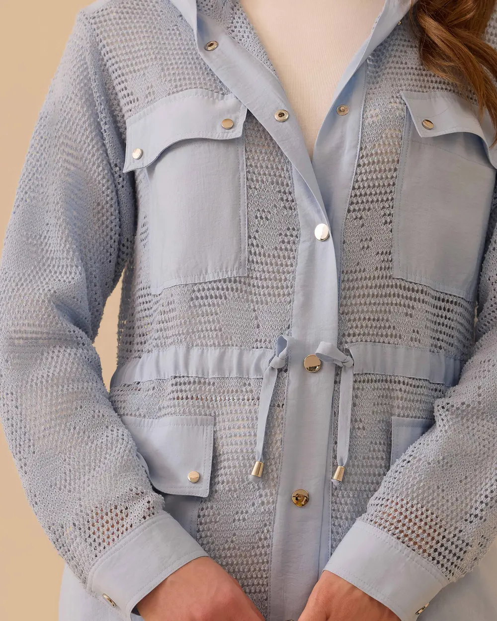 Çiçek Desenli Transparan Kapüşonlu Kap