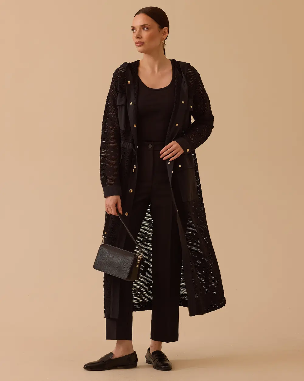 Floral Patterned Transparent Hooded Cap