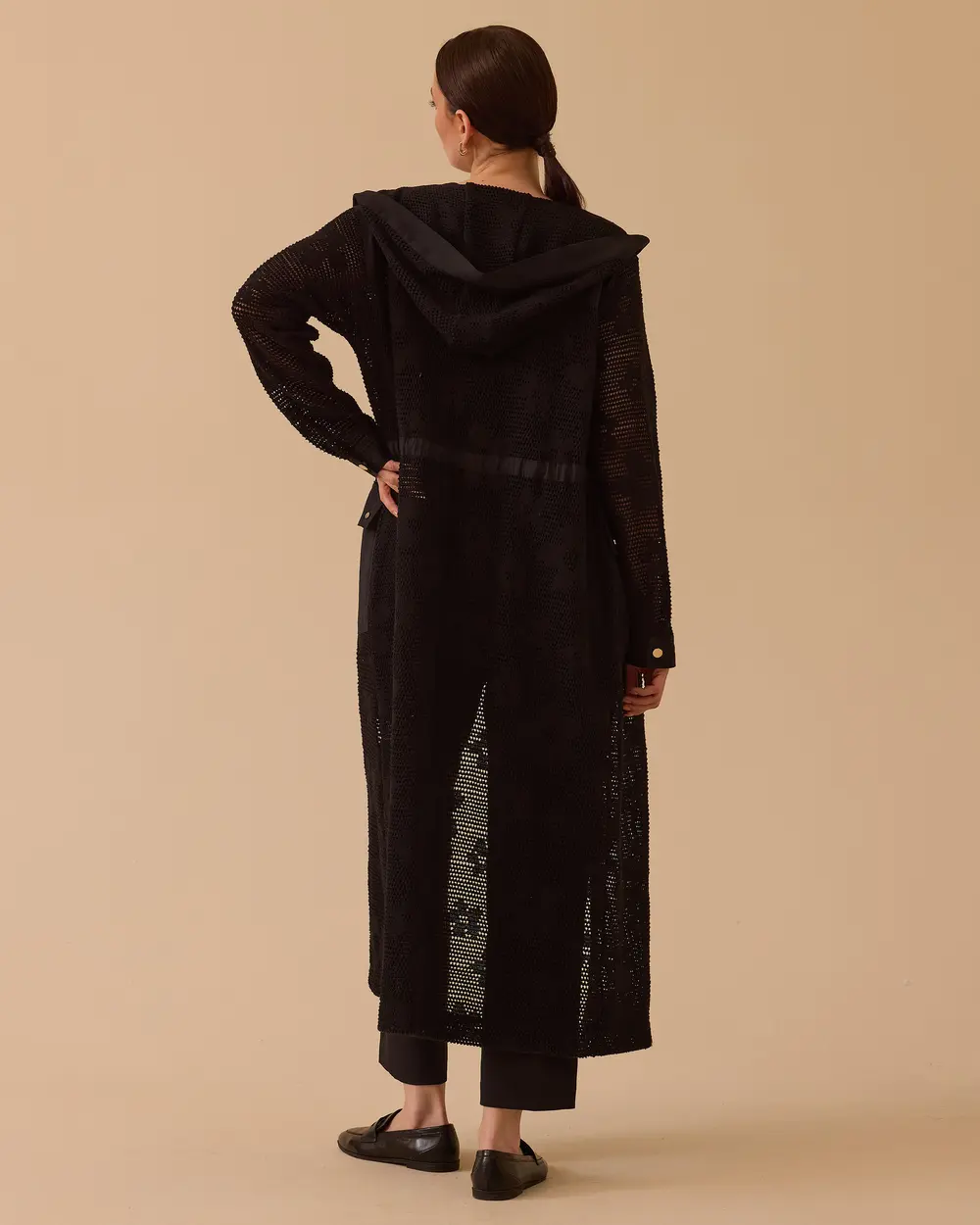 Floral Patterned Transparent Hooded Cap