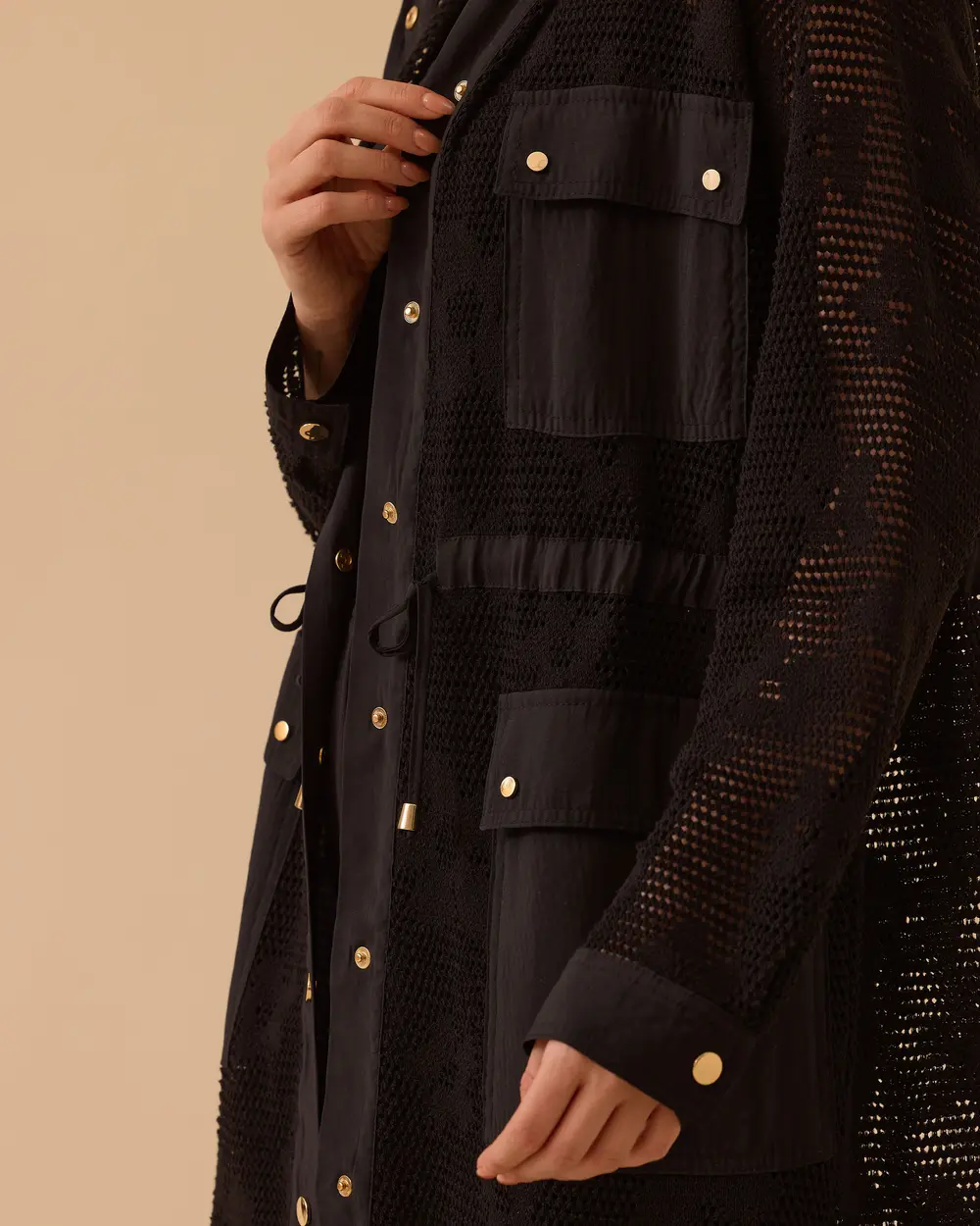 Floral Patterned Transparent Hooded Cap