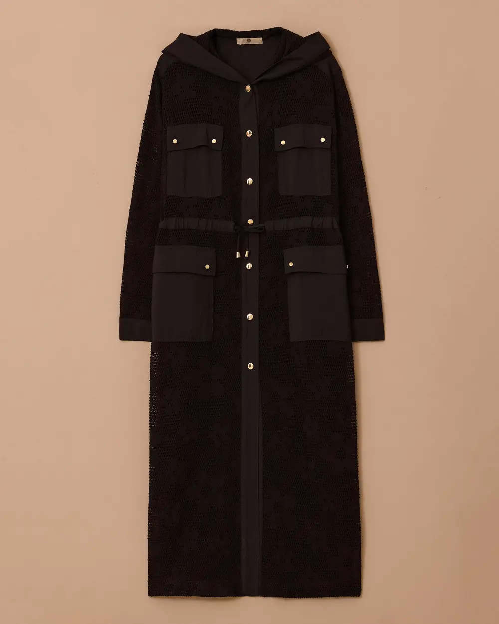 Floral Patterned Transparent Hooded Cap