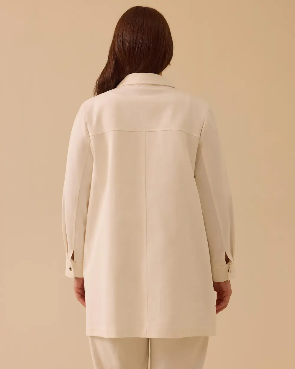 Büyük Beden Taş Detaylı Cep Kuplu Kap