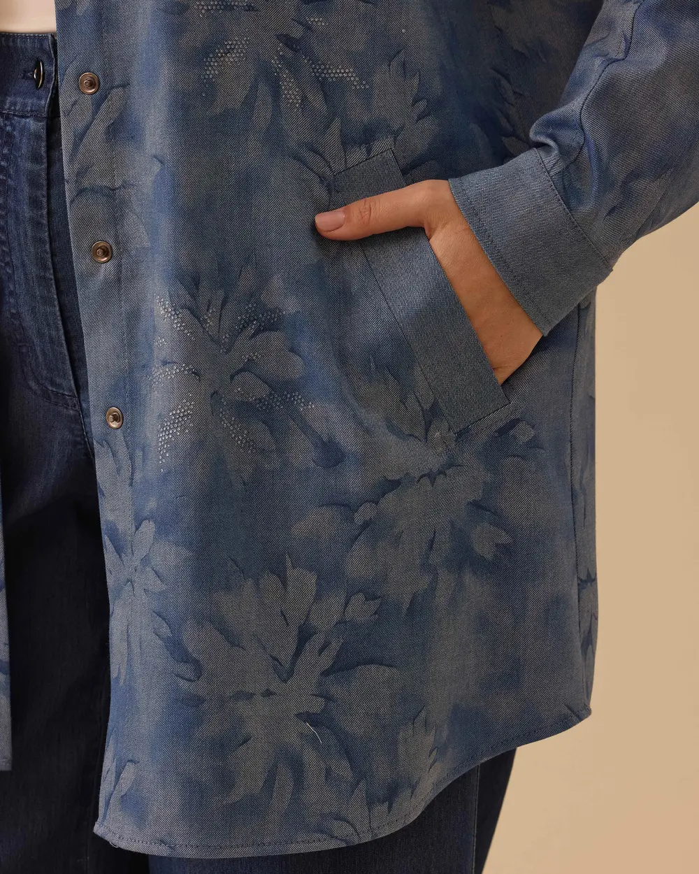 Büyük Beden Çiçek Desenli Kap