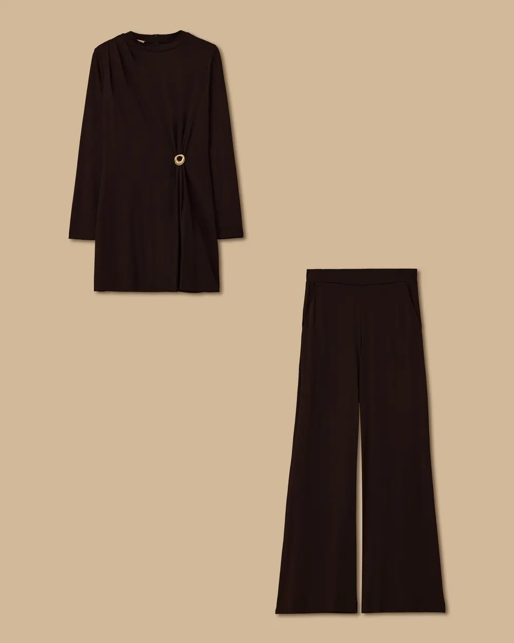 Trousers Tunic Set with Metal Accessories