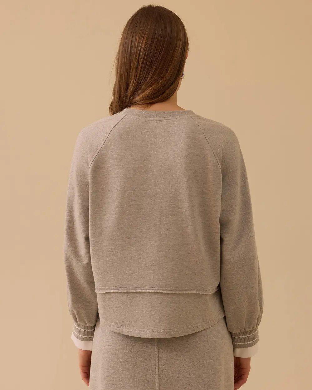 Bisiklet Yaka Etekli Sweatshirt Takım