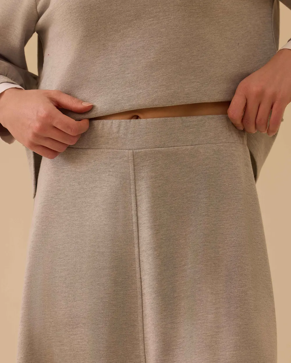 Bisiklet Yaka Etekli Sweatshirt Takım