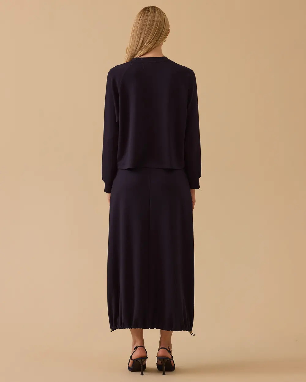 Snap Button Skirted Suit