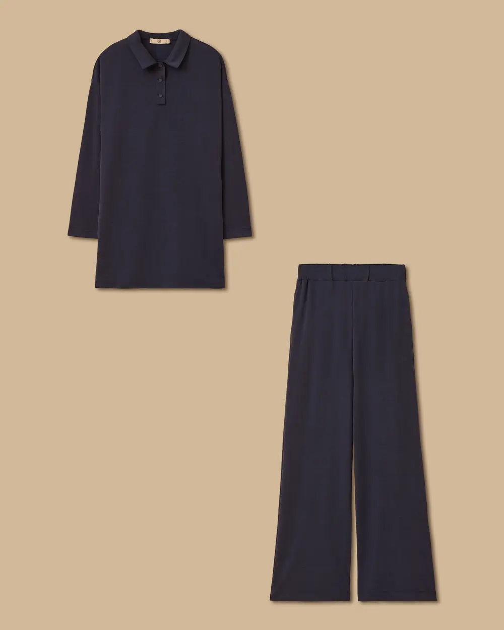 Polo Collar Long Sleeve Basic Suit