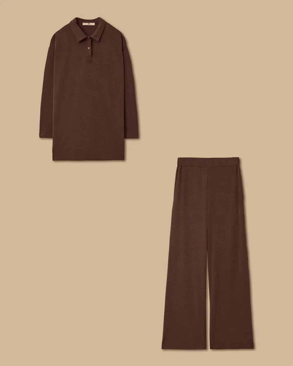 Polo Collar Long Sleeve Basic Suit