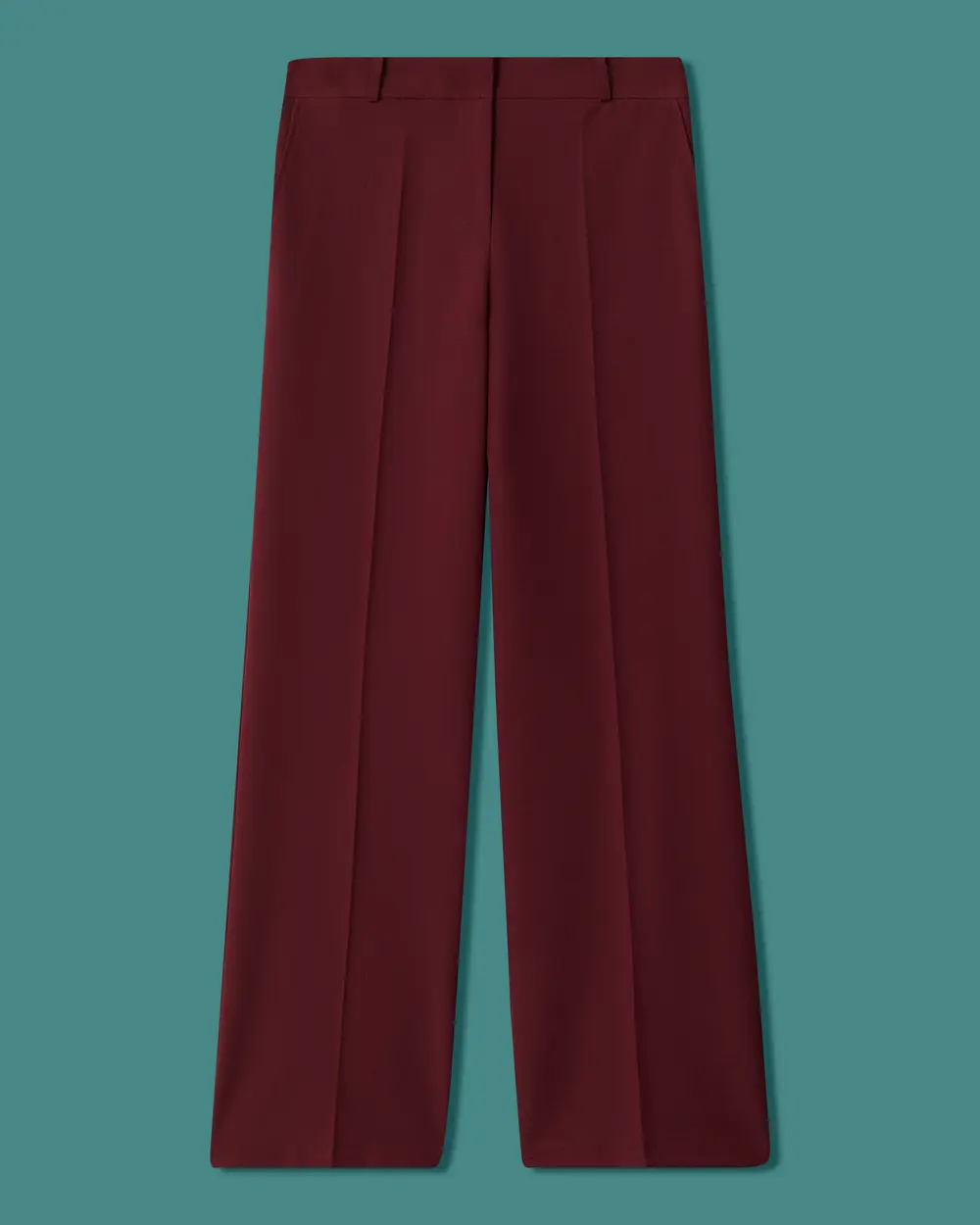 High-Waisted, Belted, Relaxed-Fit Fabric Pants