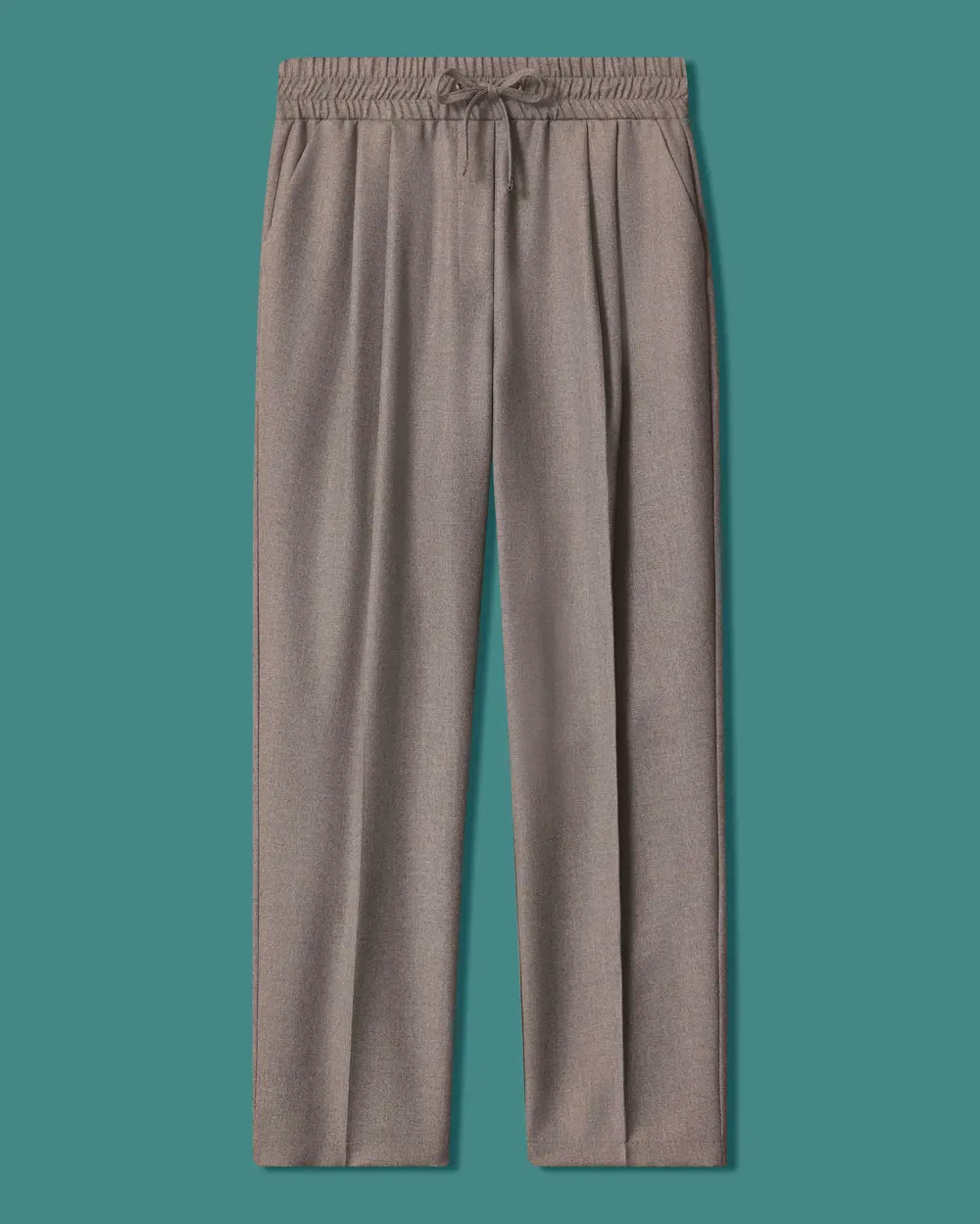 Beli Lastikli Bağcıklı Düz Paça Pantolon