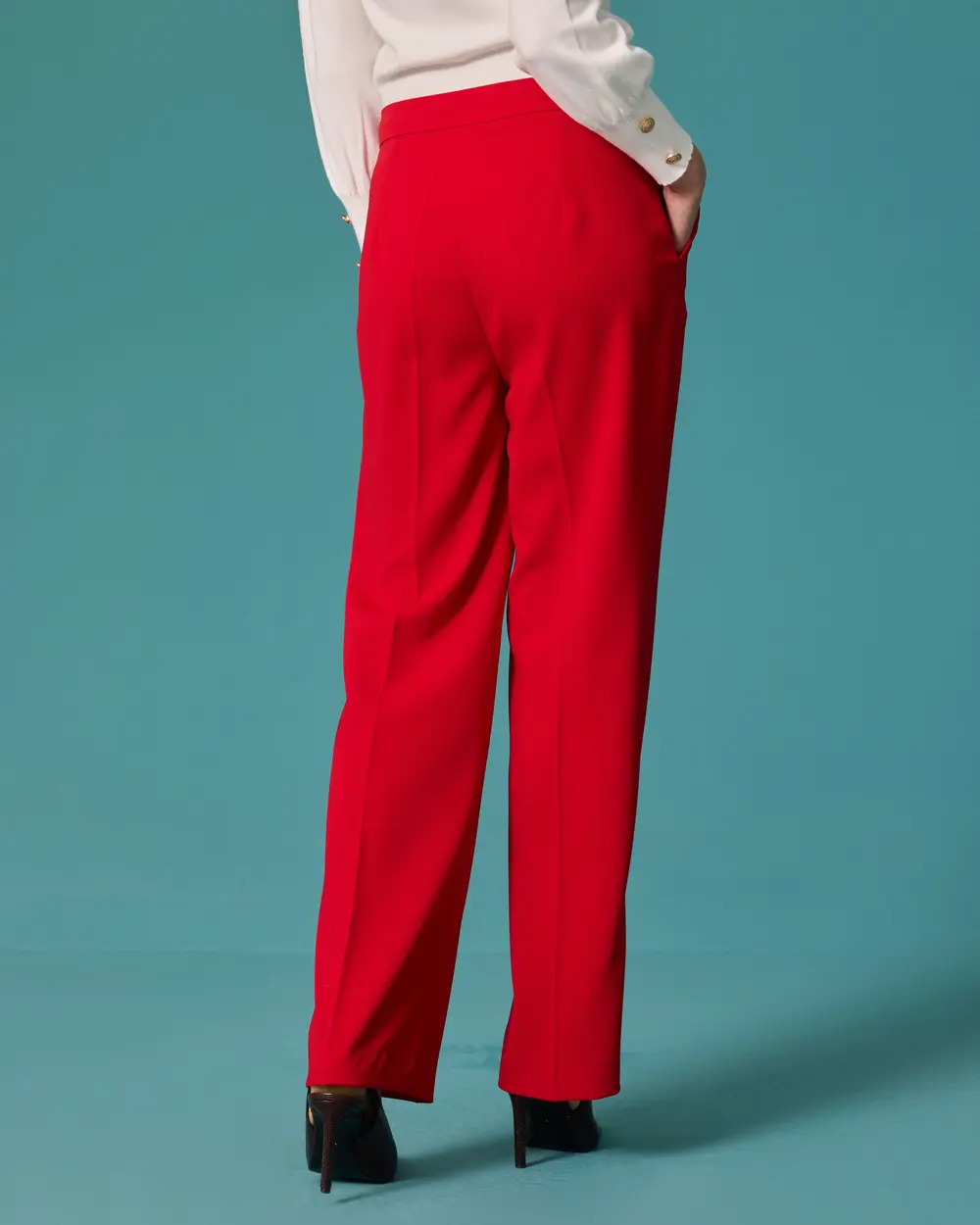Regular-Waist Straight-Leg Pants