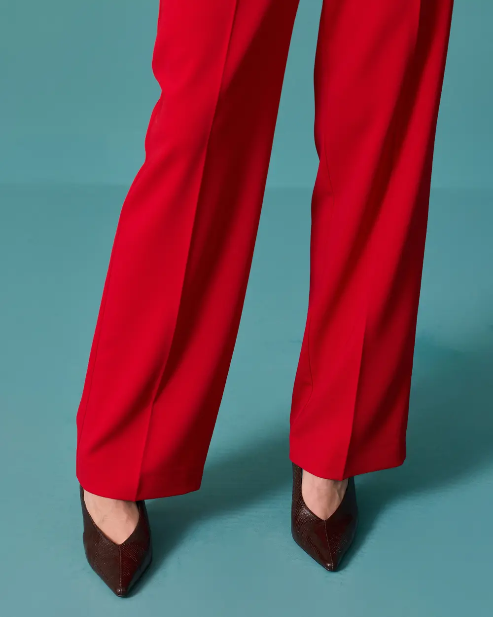 Regular-Waist Straight-Leg Pants