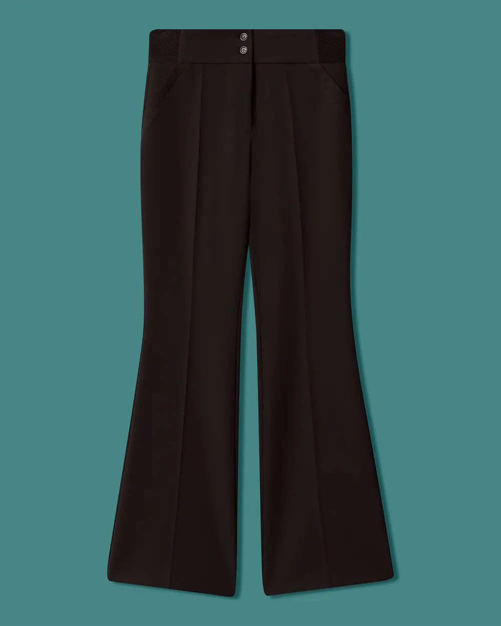 High-Waisted Pants with Button Details