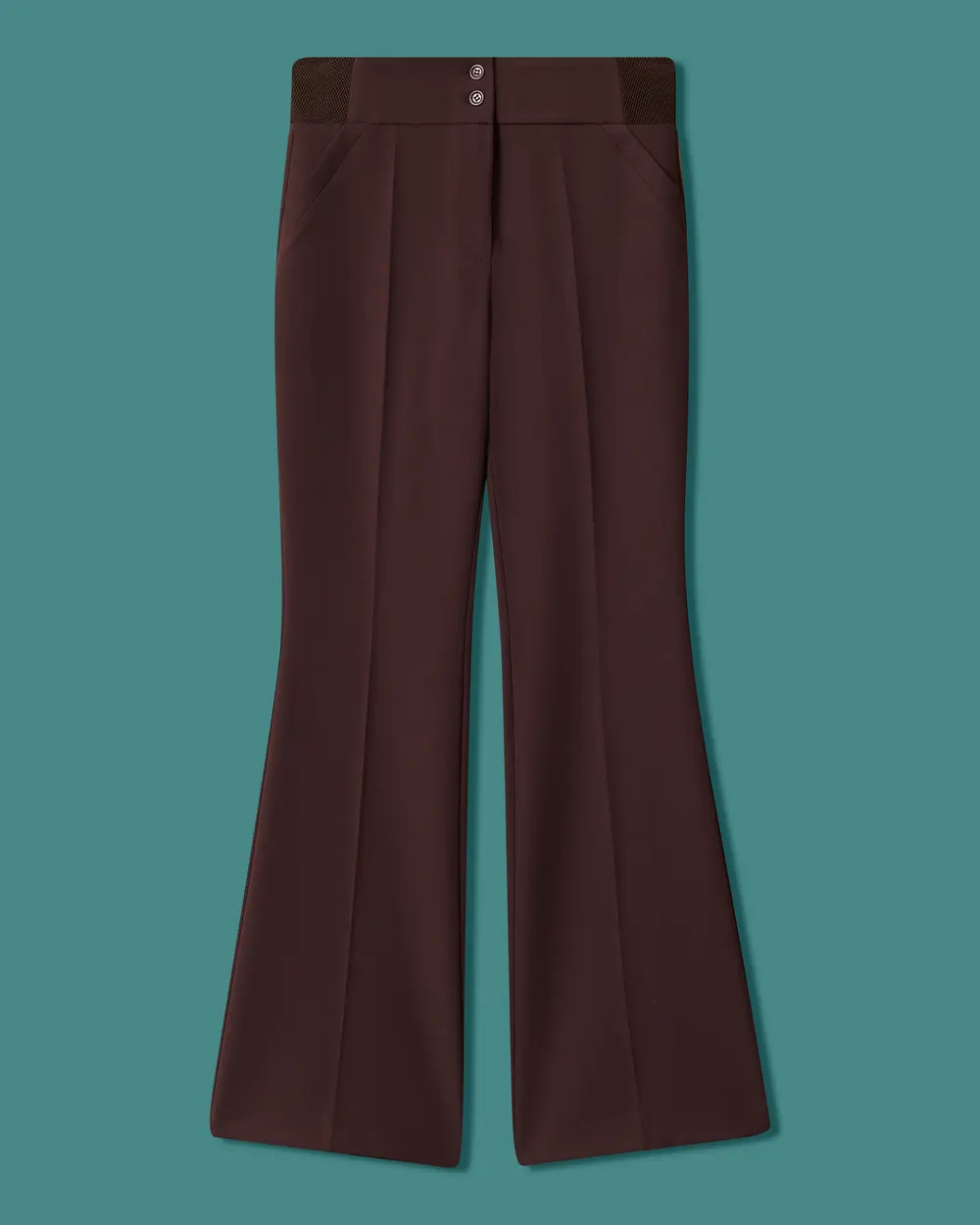 High-Waisted Pants with Button Details