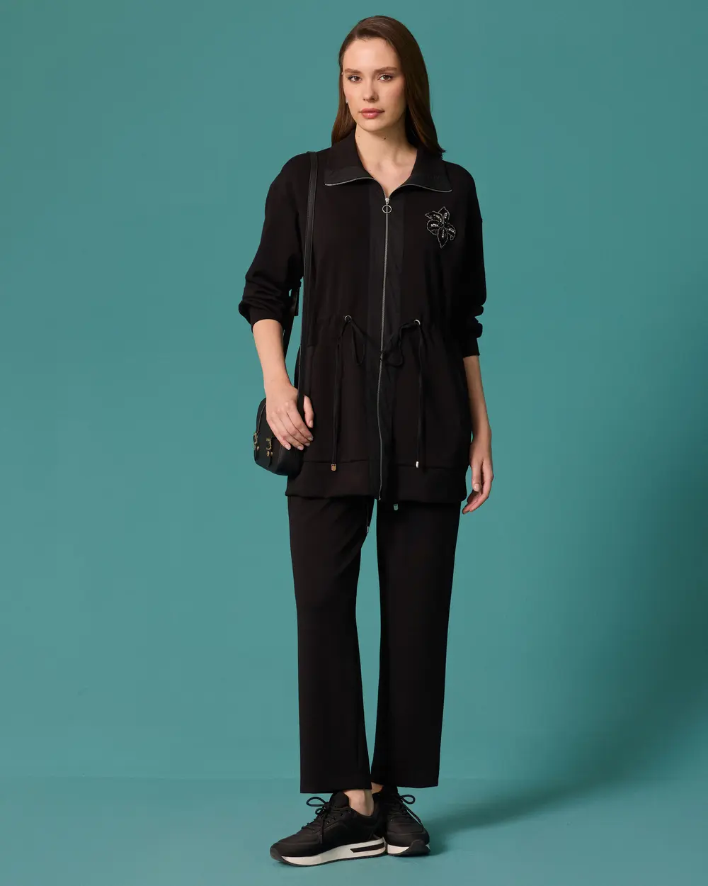 High-Waisted Relaxed-Fit Sweatpants