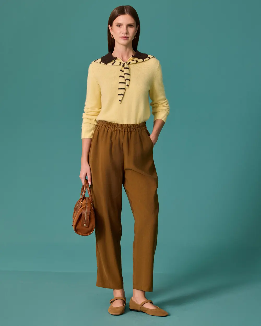 Straight-Leg Ankle-Length Pants