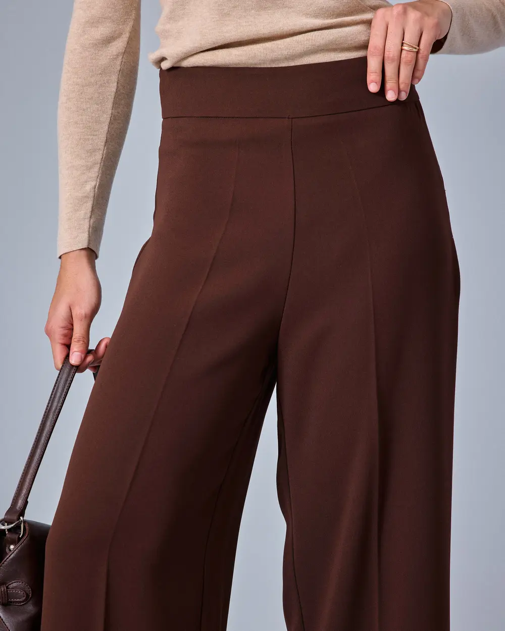 High-Waisted Berry-Colored Pants
