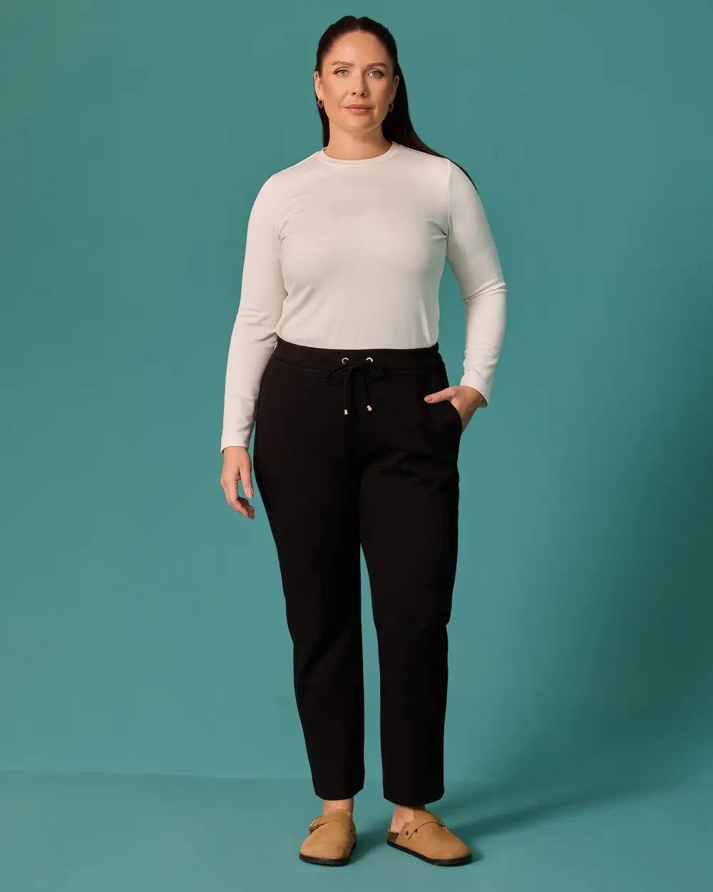 Plus Size Drawstring Waist Straight-Leg Sweatpants