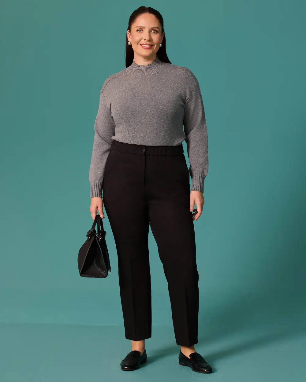 Plus-Size High-Waisted Carrot-Cut Pants