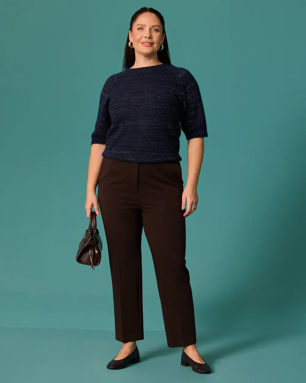 Plus-Size High-Waisted Carrot-Cut Pants