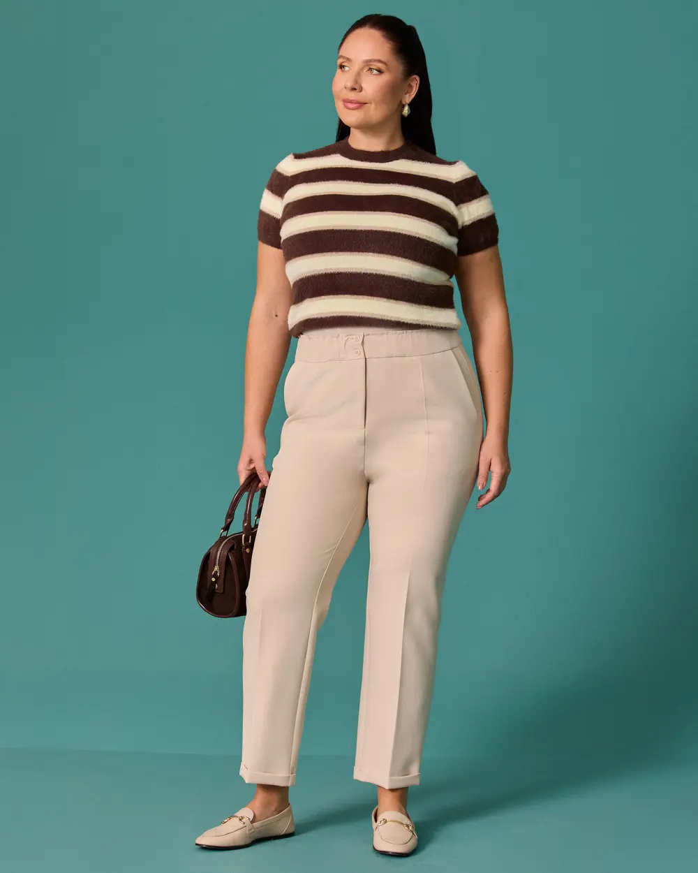 Plus-Size High-Waisted Classic-Fit Pants