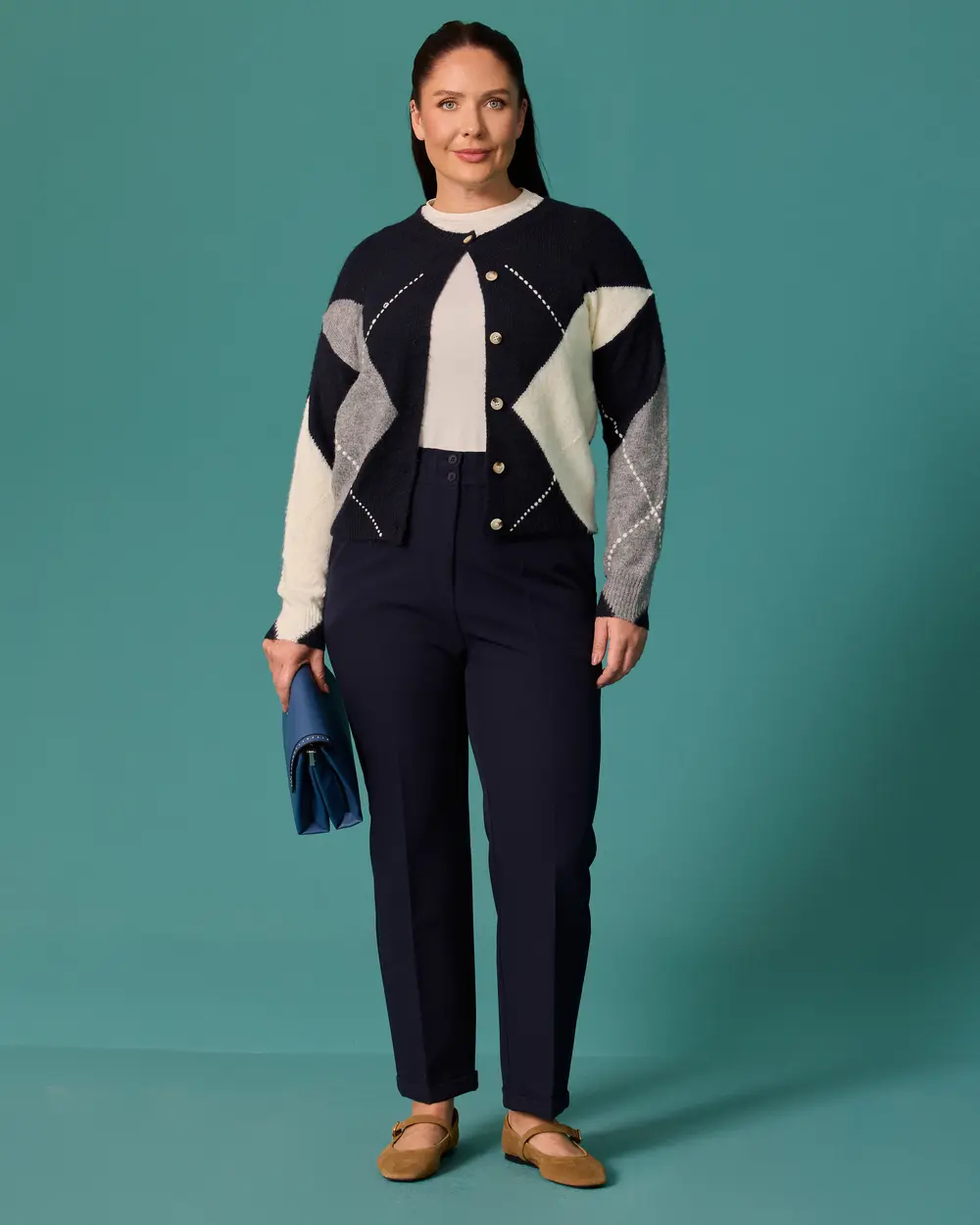 Plus-Size High-Waisted Classic-Fit Pants