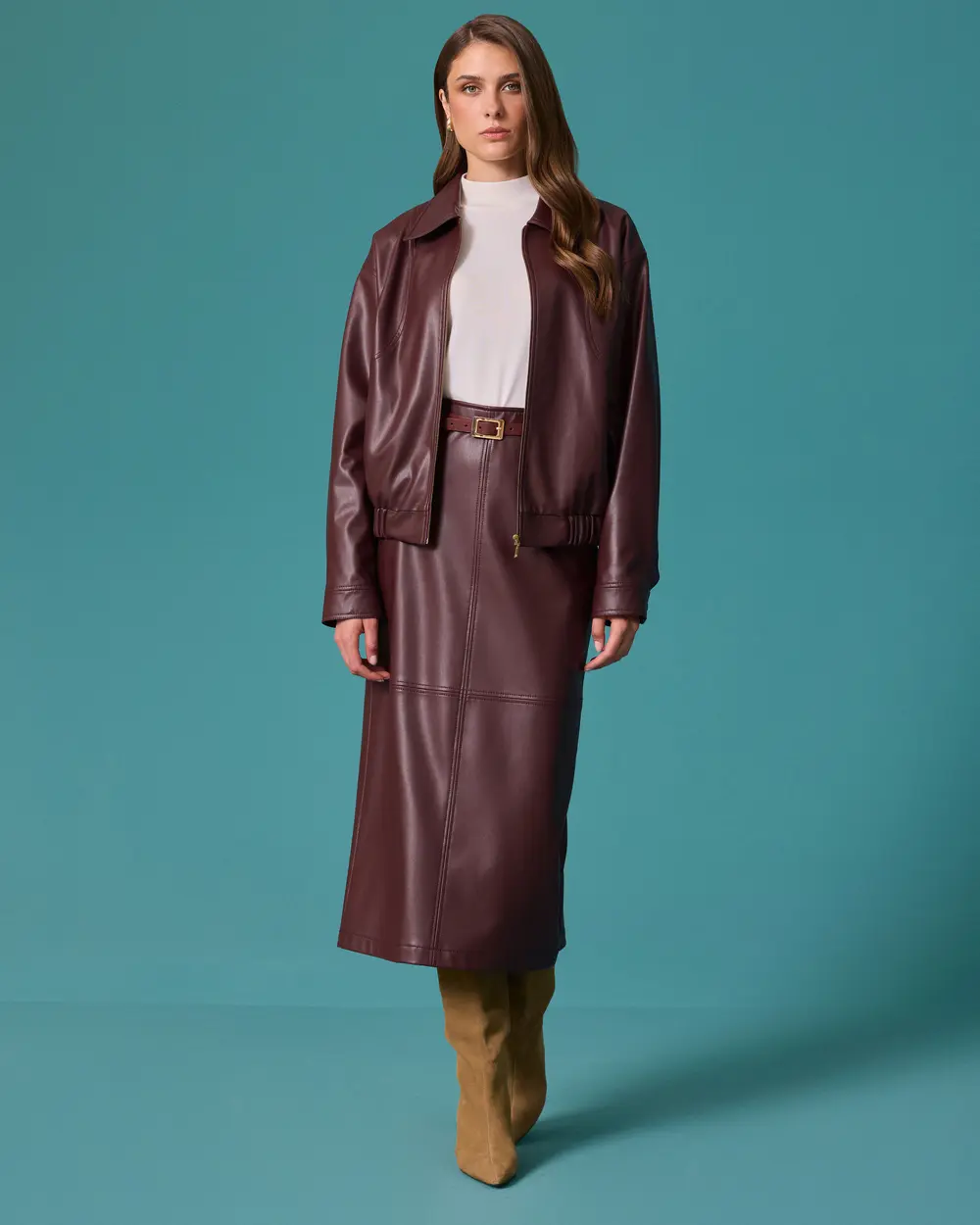 Short Jacket with a Zipper and Elastic Waistband