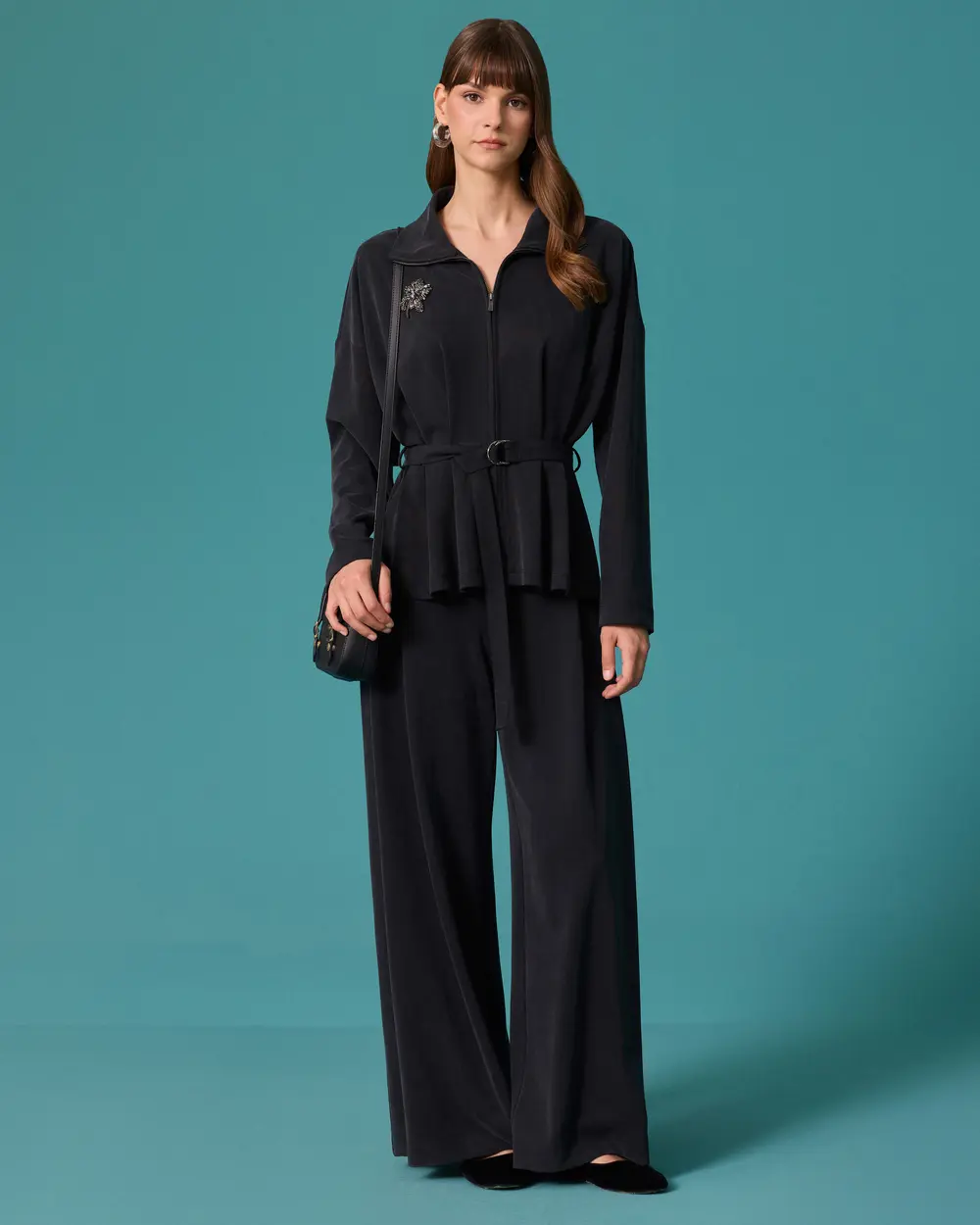 Belted Jacket with Detailed Design