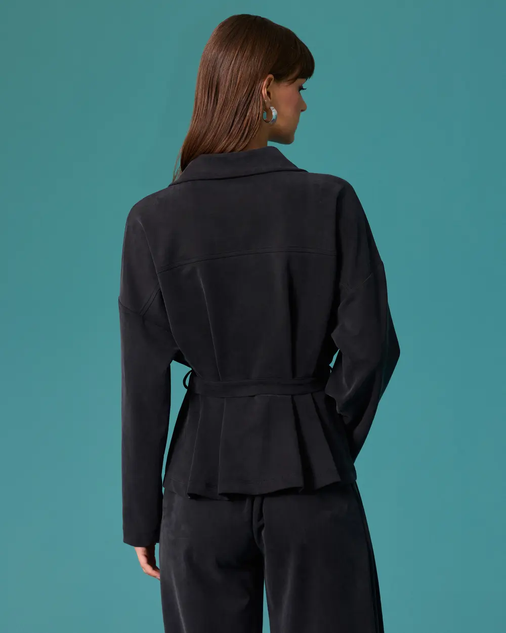 Belted Jacket with Detailed Design
