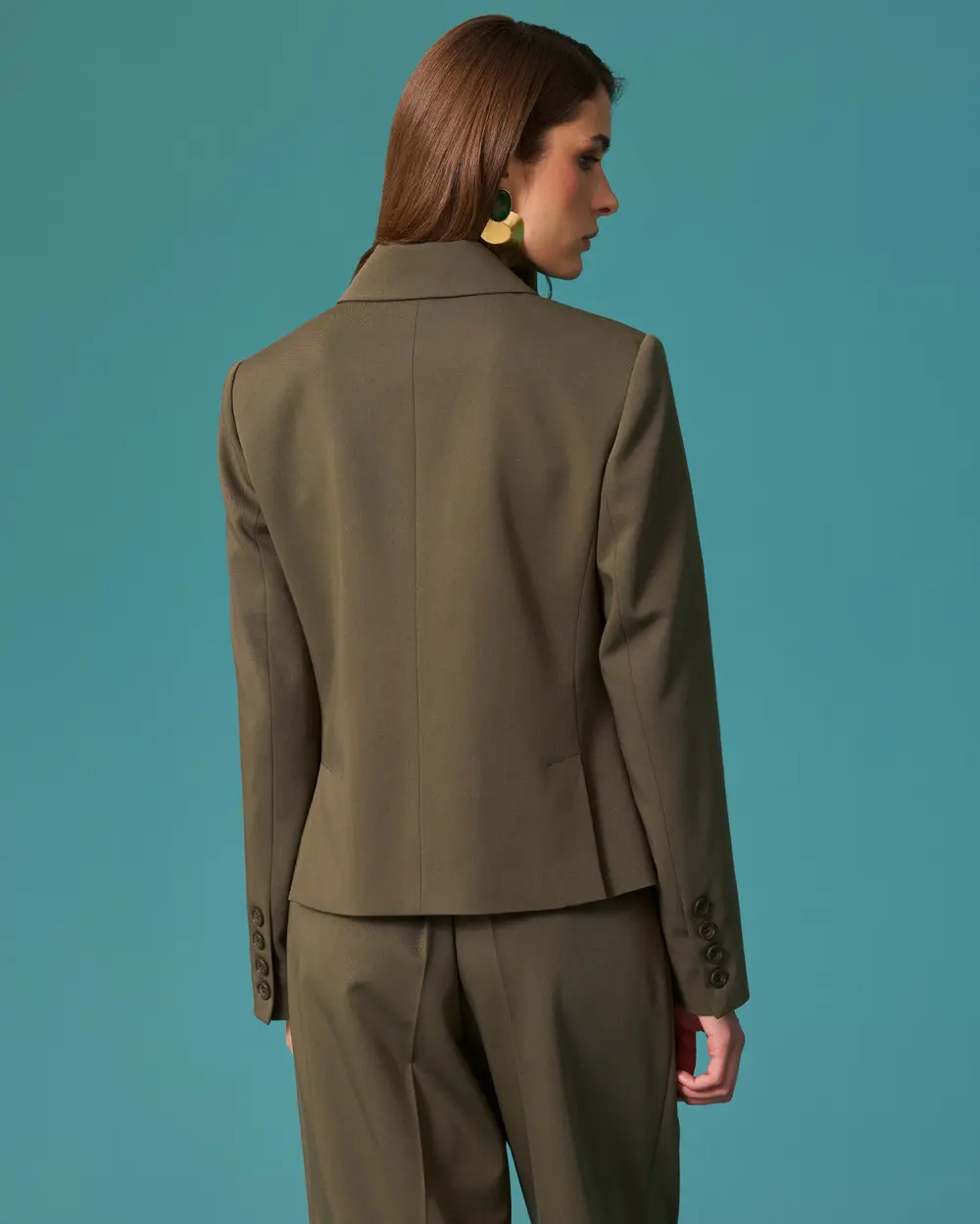 Double-Breasted Blazer with a Notched Collar