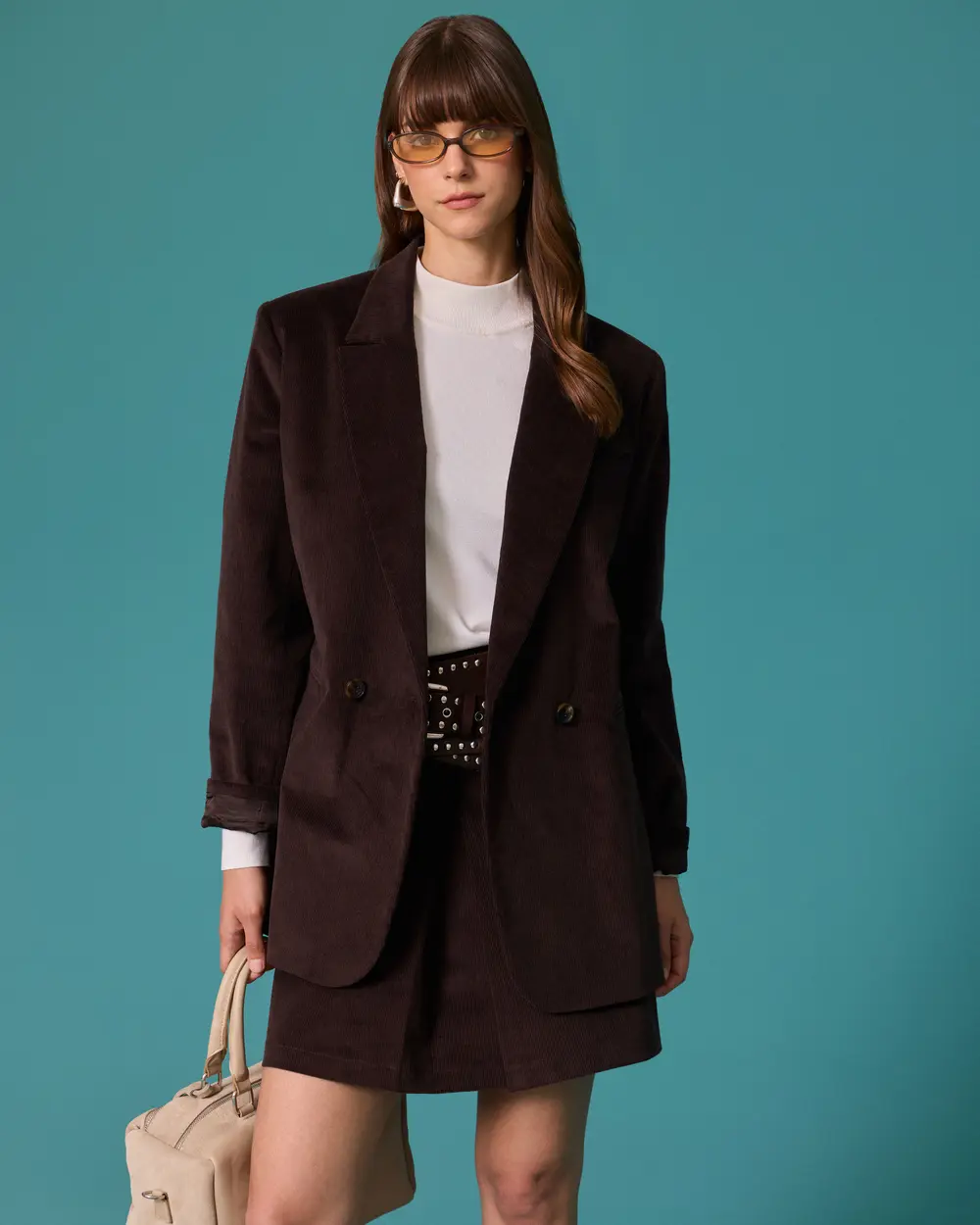 Double-Breasted Velvet Jacket