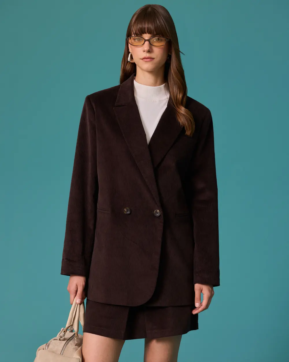 Double-Breasted Velvet Jacket