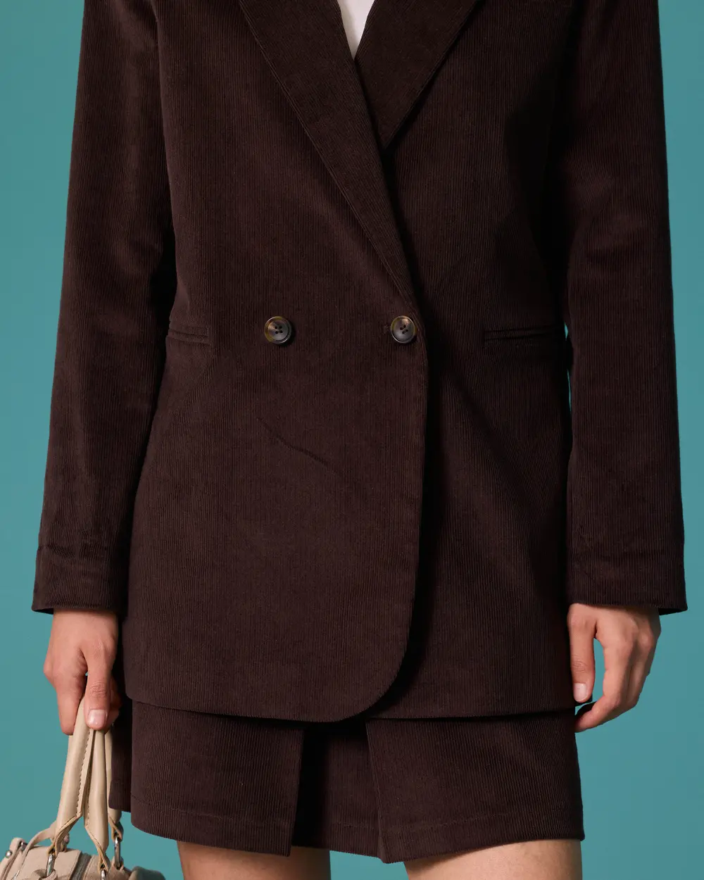 Double-Breasted Velvet Jacket