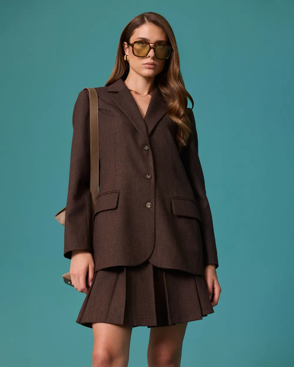 Padded Blazer Jacket with Detailed Buttons