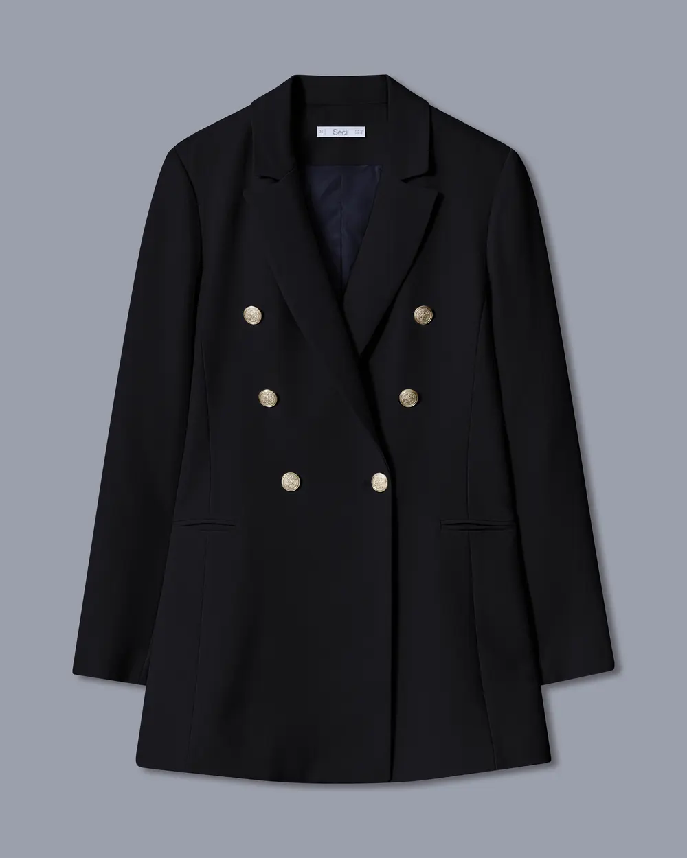 Double-Breasted Jacket with Button Details
