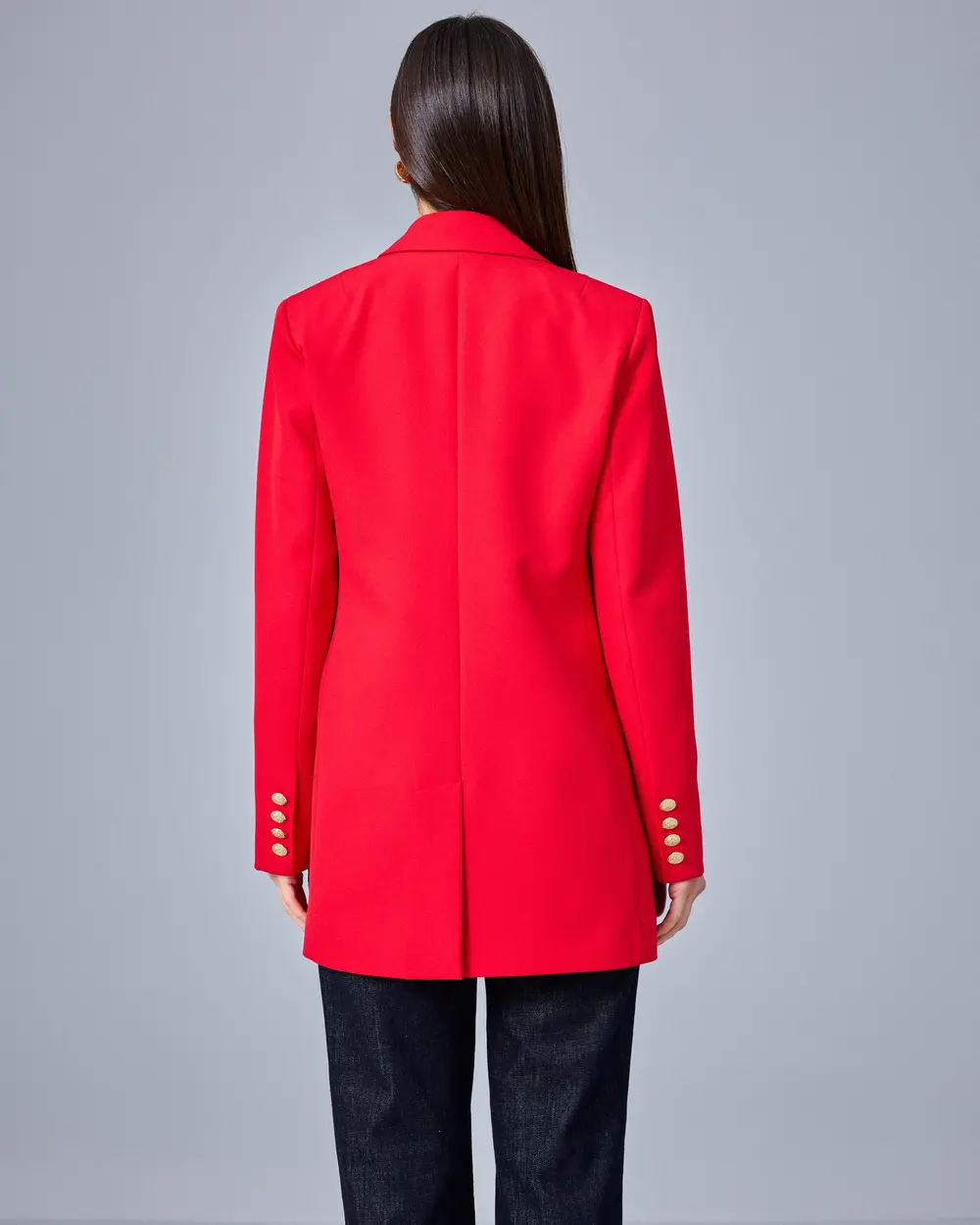 Double-Breasted Jacket with Button Details